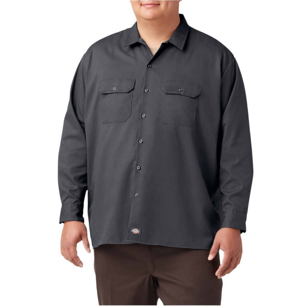 Long Sleeve Flex Twill Work Shirt Charcoal