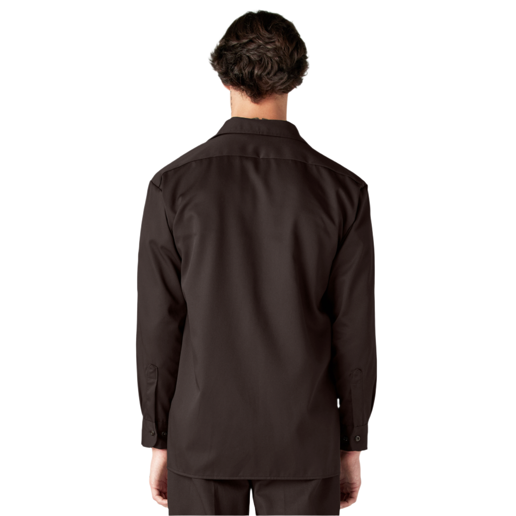 Long Sleeve Flex Twill Work Shirt Dark Brown