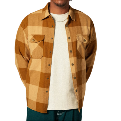 Selden Flannel Washed Copper/Curry Buffalo