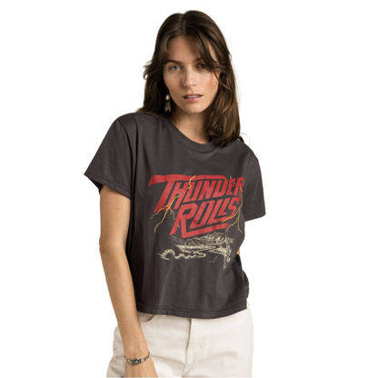 Thunder Rolls Crop Tee Vintage Black