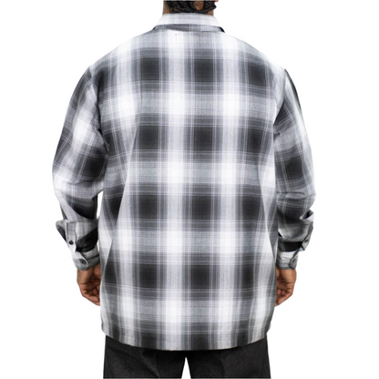Long Sleeve Checker Zip Shirt Black/White