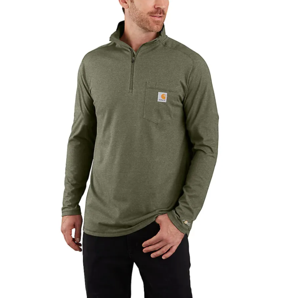 Carhartt | Basil Green Midweight L/S Quarter Zip | Shirts