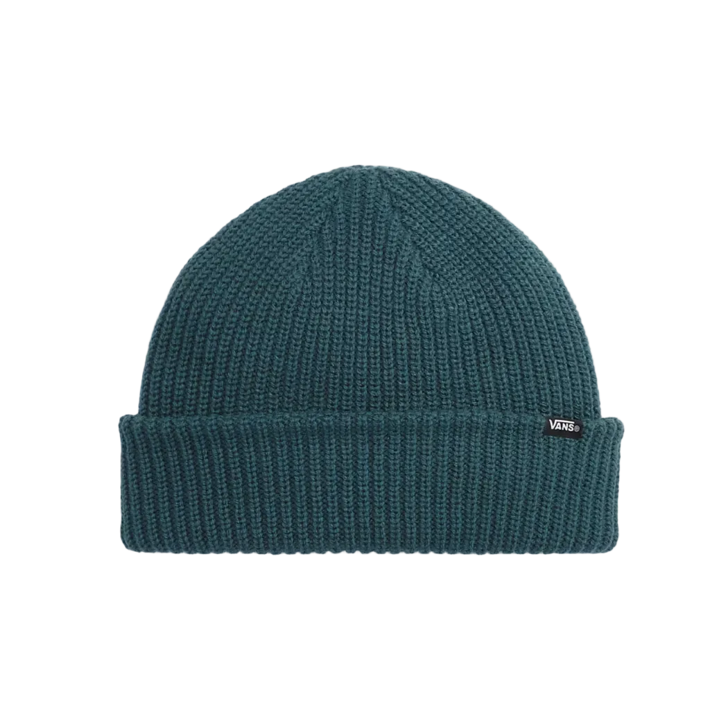 Blue beanie hat on a white background