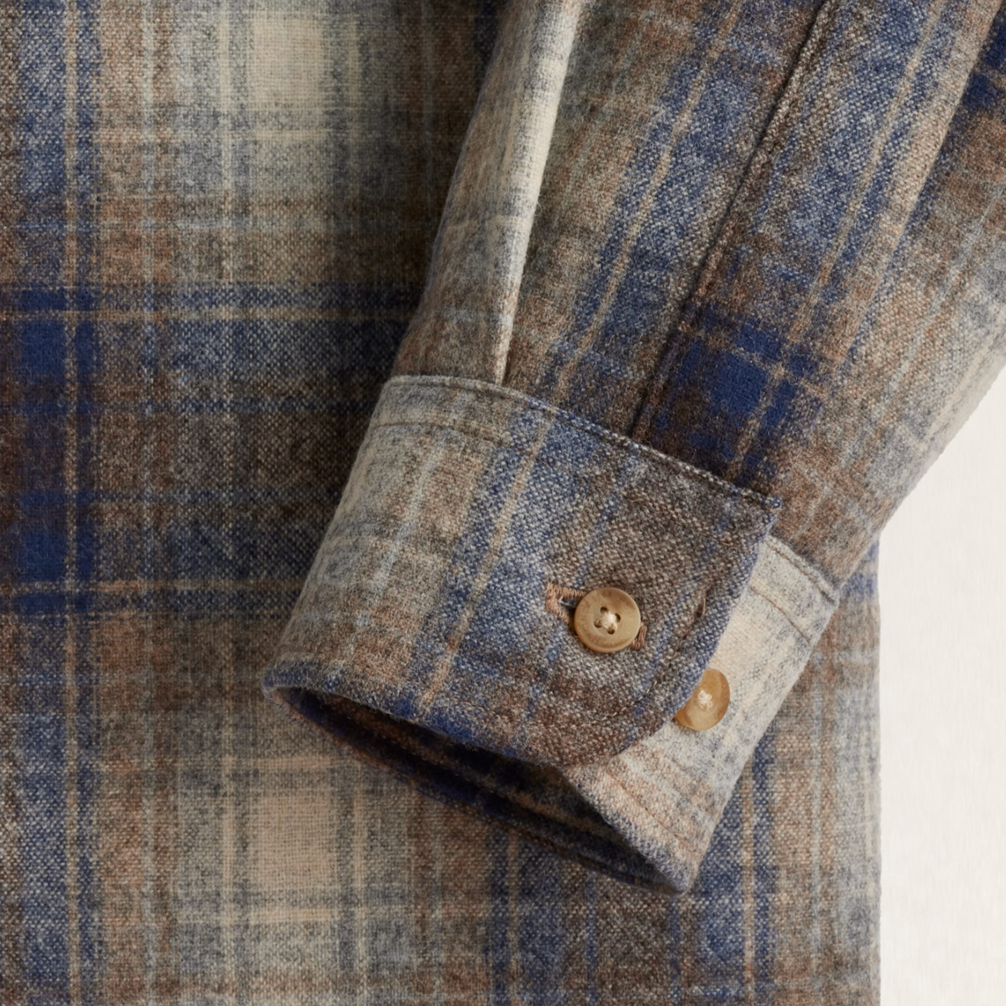 Lodge Shirt Blue/Taupe Mix  Plaid 24'