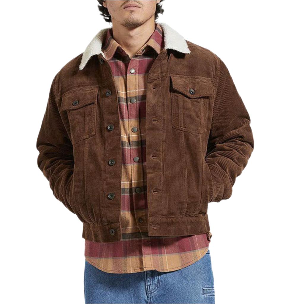 Cable Lined Trucker Jacket Pinecone Brown