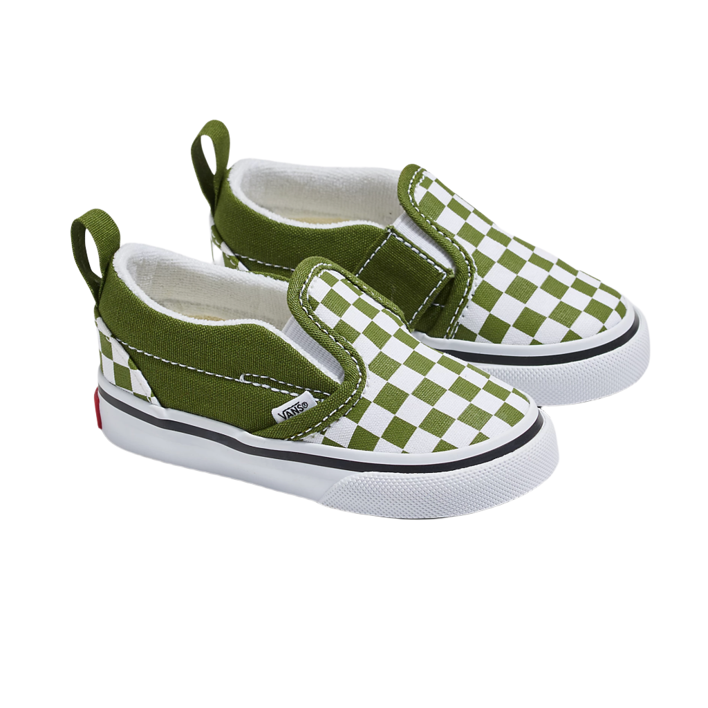 Toddlers Slip-On V Color Theory Checkerboard Pesto Green