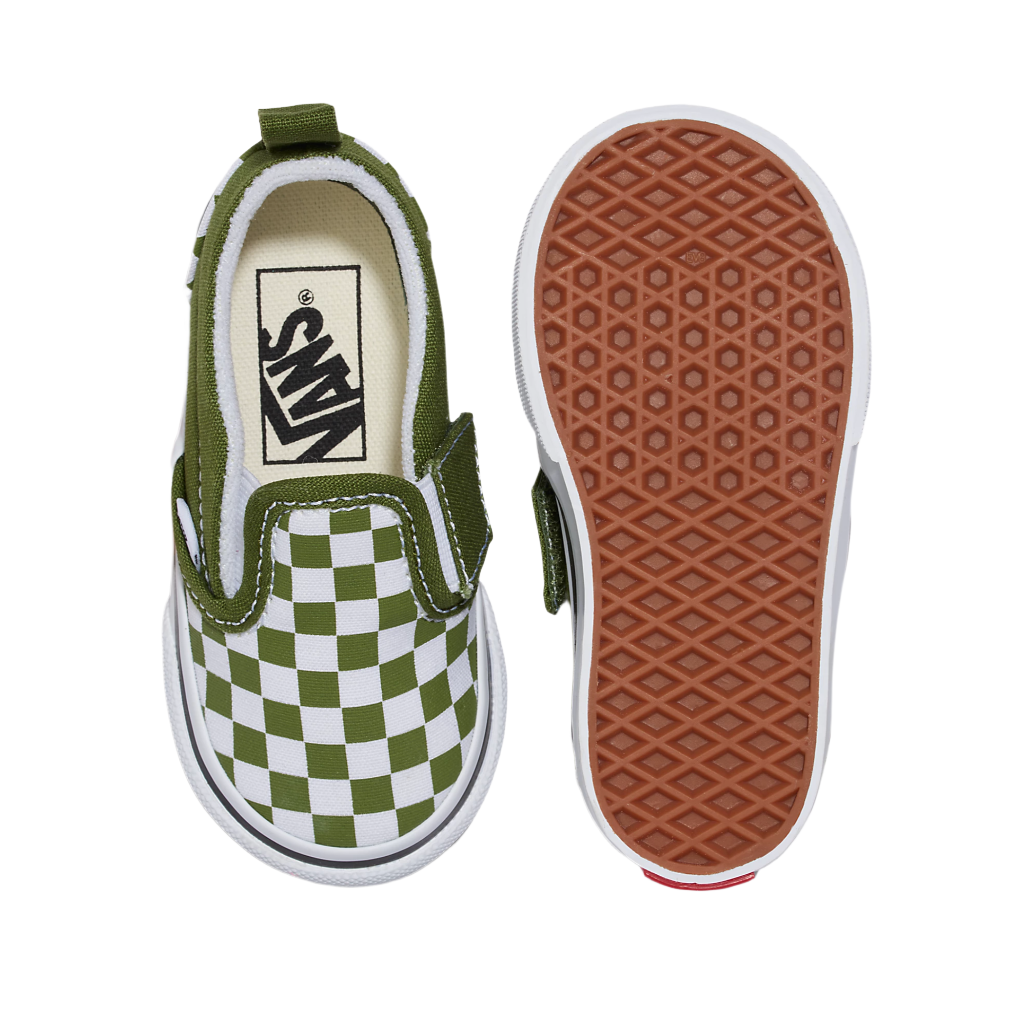 Toddlers Slip-On V Color Theory Checkerboard Pesto Green