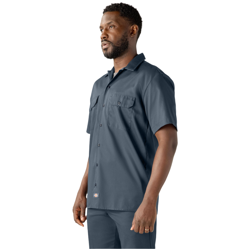 Short Sleeve Flex Twill Work Shirt Air Force Blue