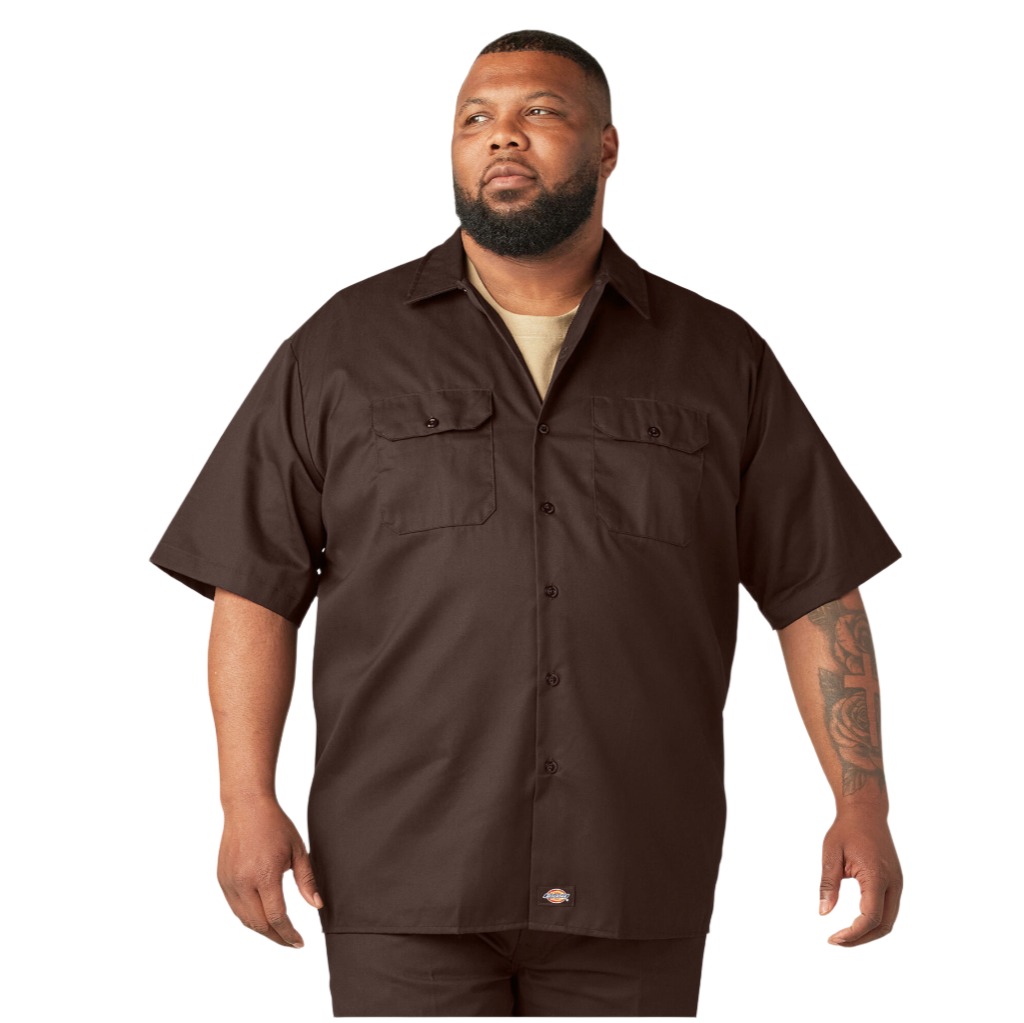 Short Sleeve Work Shirt Dark Brown