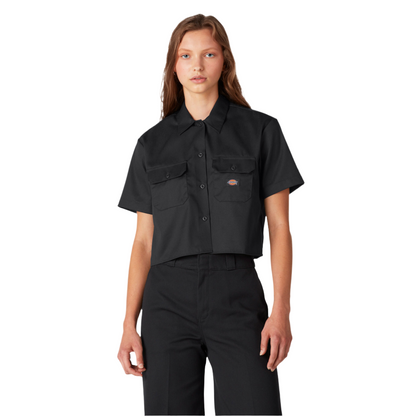 Women's Cropped Work Shirt Black