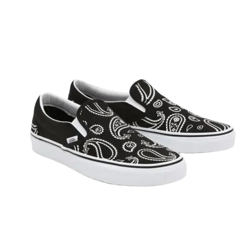 Classic Slip On Peace Paisley Black/True White