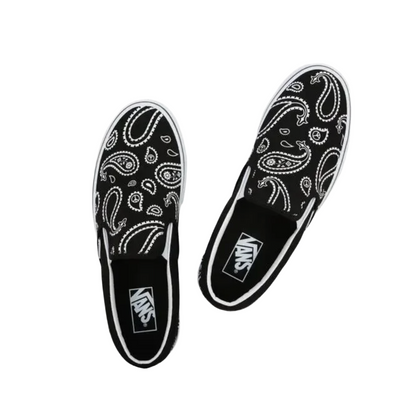 Classic Slip On Peace Paisley Black/True White