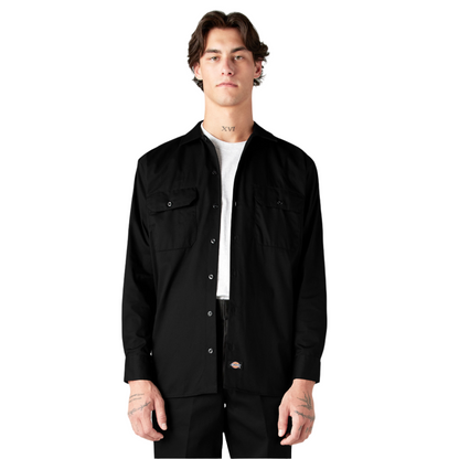 Long Sleeve Flex Twill Work Shirt Black