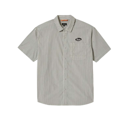 Builders Auto S/S Woven Black/ Off White Stripe