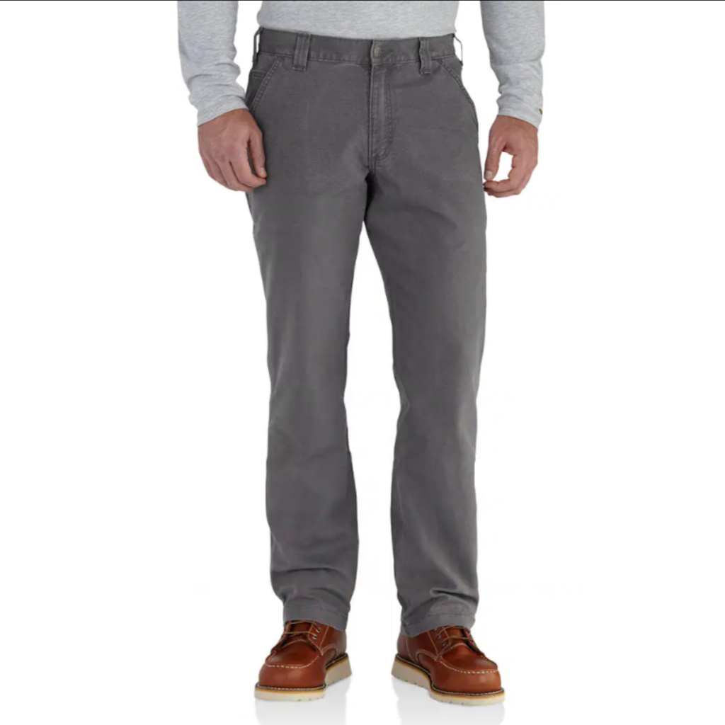 Relaxed Rugged Flex Canvas Work Pants Gravel
