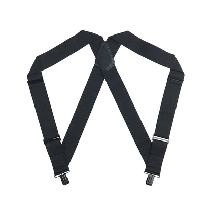 Black suspenders on a white background