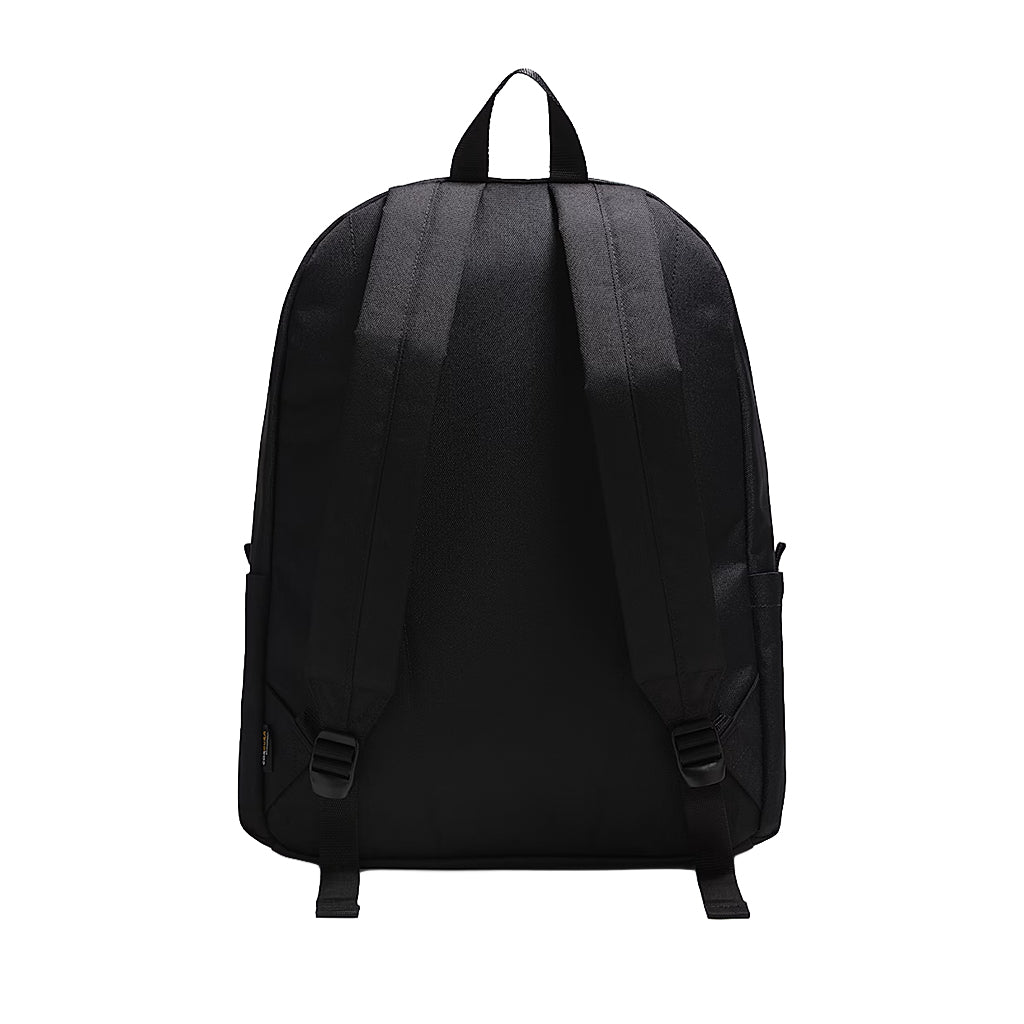 Black backpack on a white background