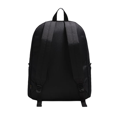 Black backpack on a white background