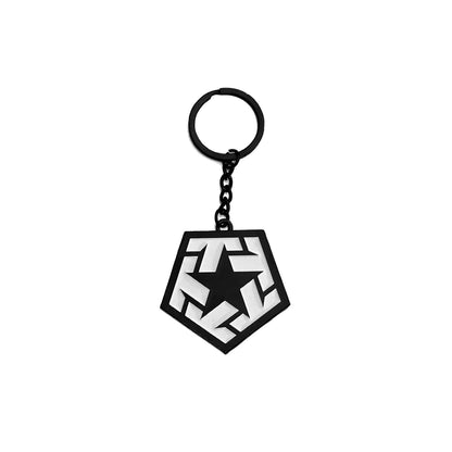 Keychain with geometric design on a white background