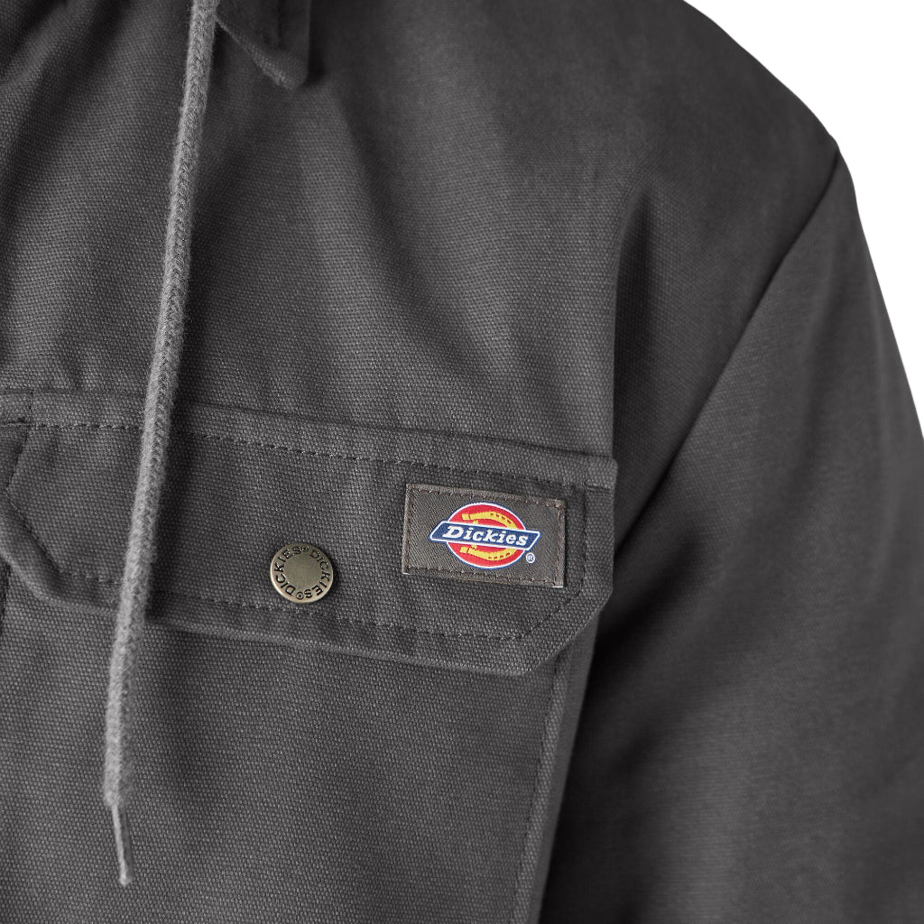 Dark gray jacket with Dickies logo on a white background