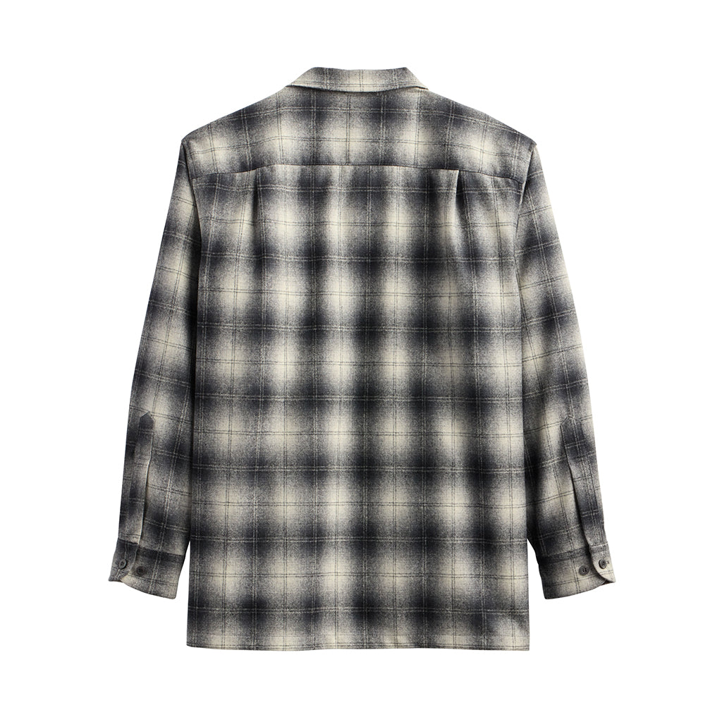 Black and white plaid shirt on a white background