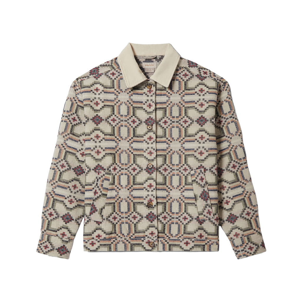 Patterned shirt with a collar on a white background