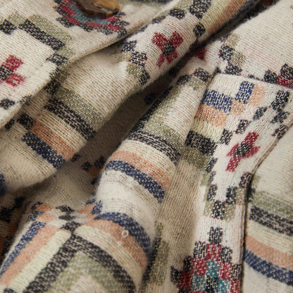Close-up of textured fabric with geometric pattern