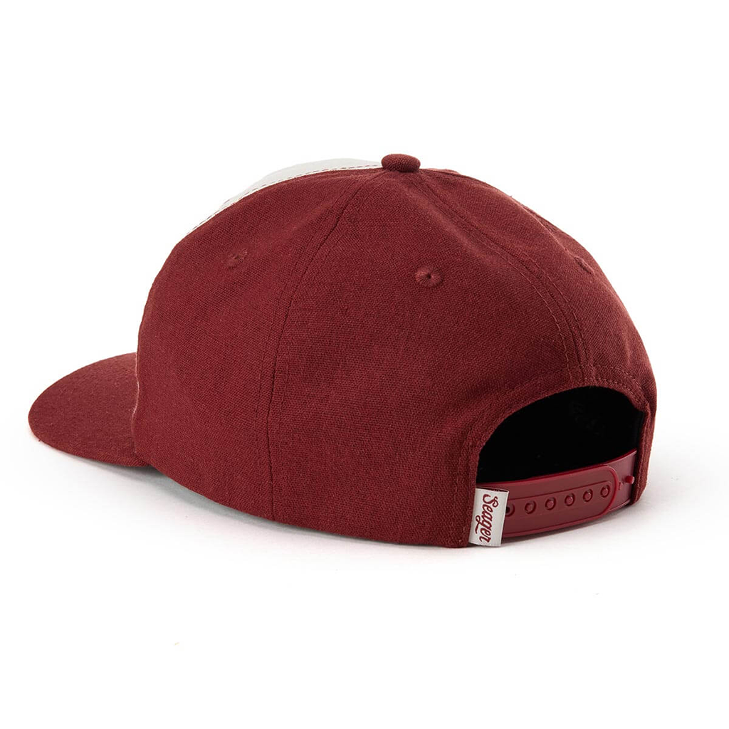 Maroon baseball cap on a white background