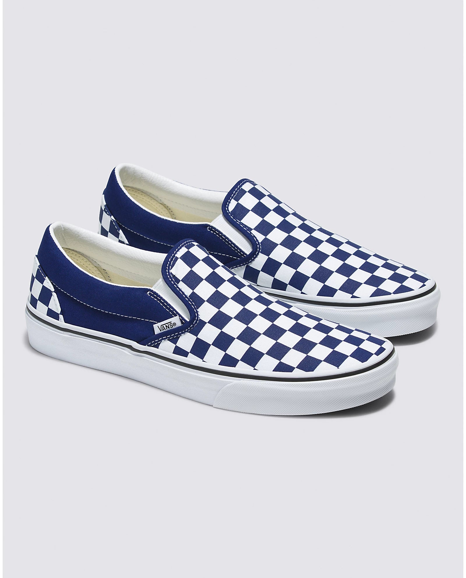 All blue top checkerboard vans