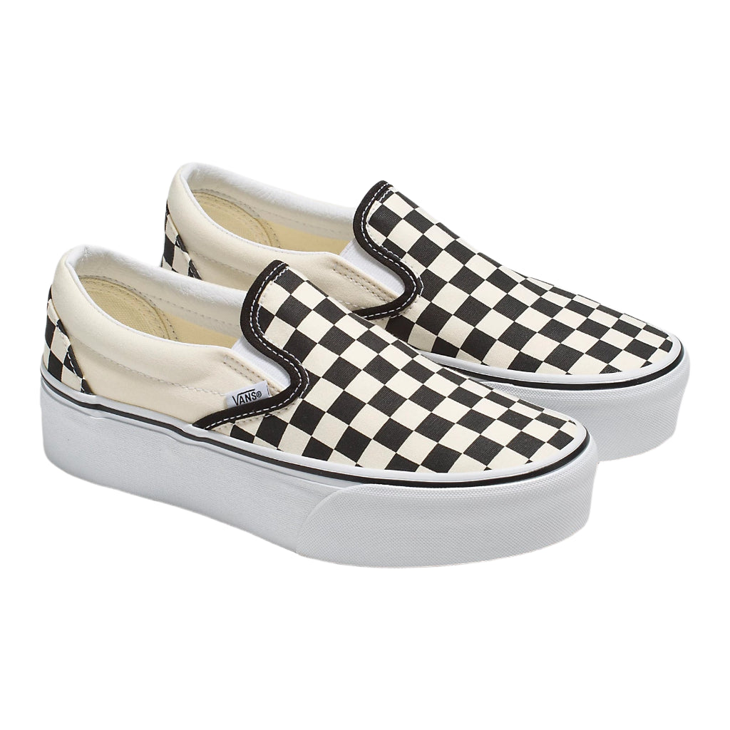 Slip On Checkerboard Platform Black