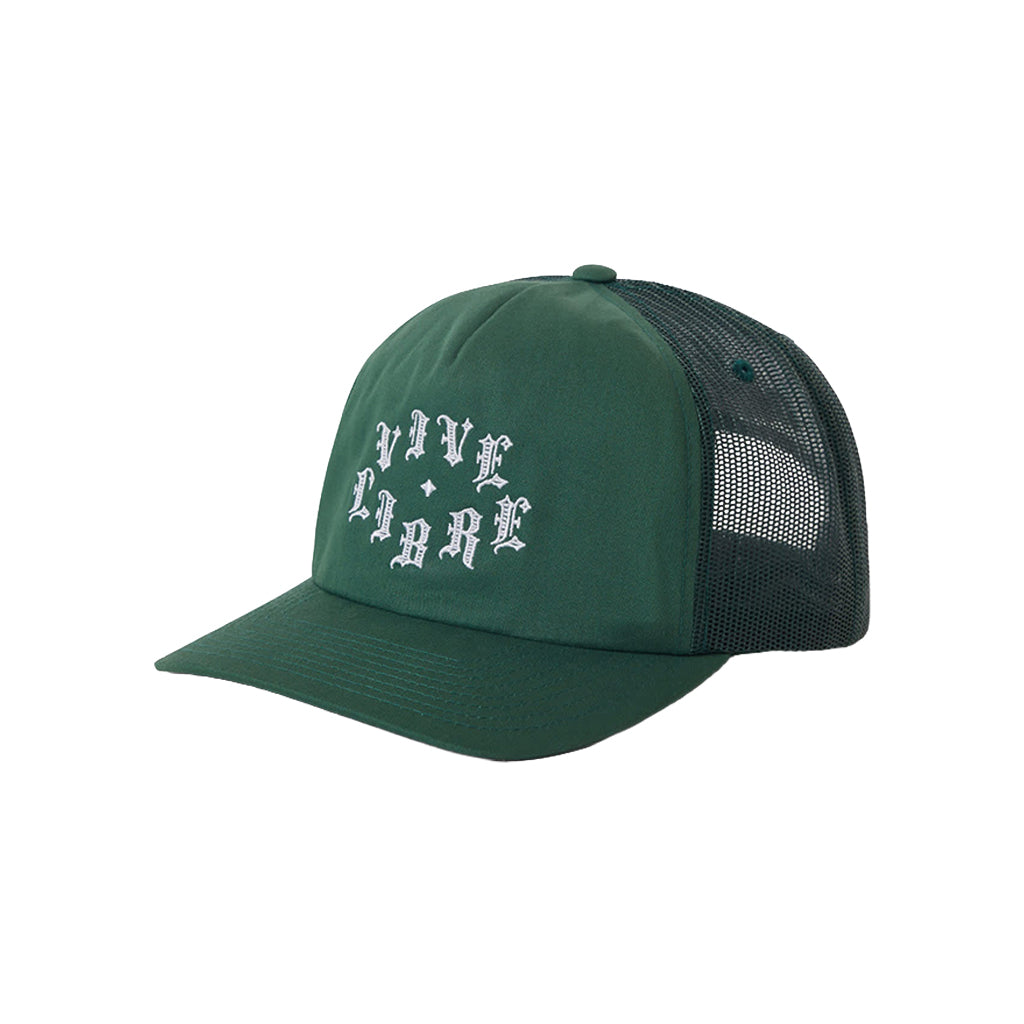 Green Trucker hat with Vive Libre embroidered on 