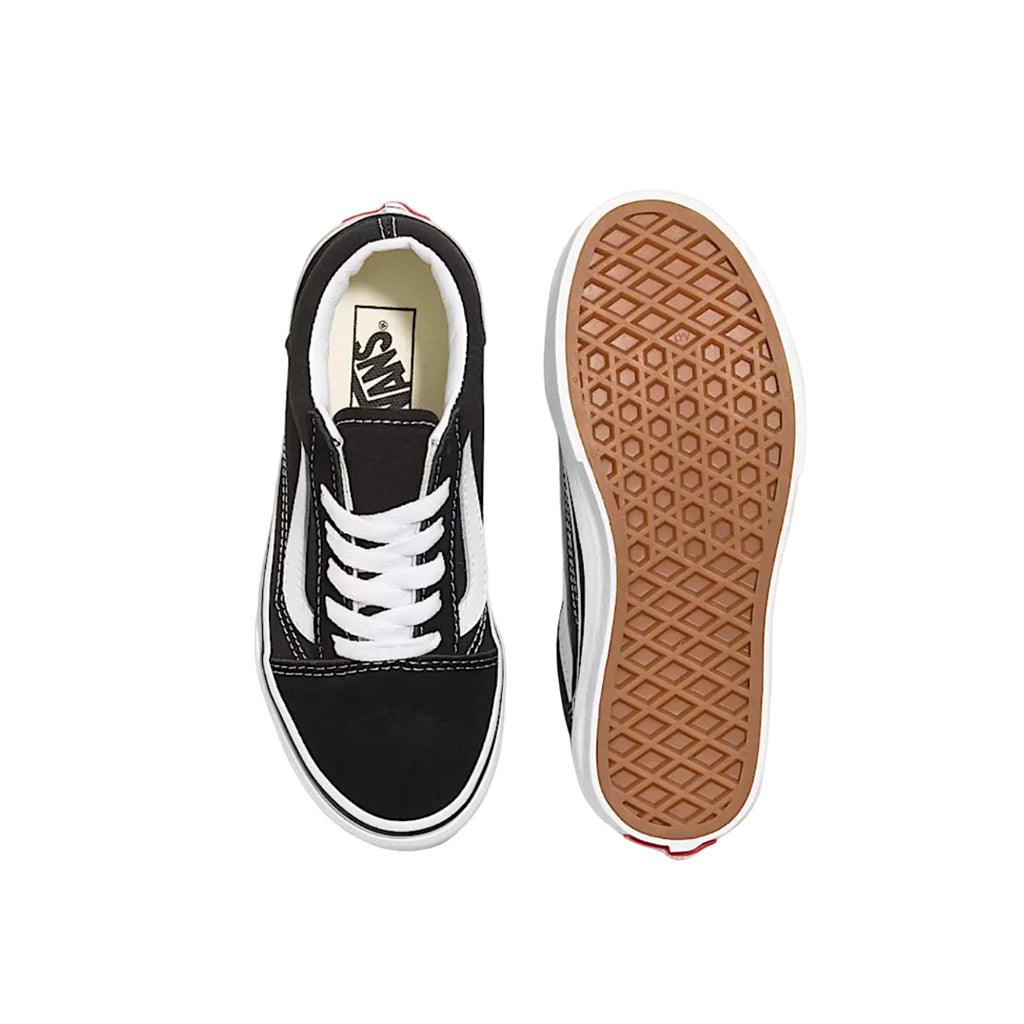 Top and bottom of kids Vans Old Skool on a white background 