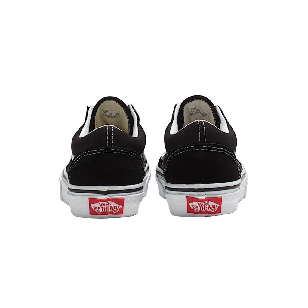 Back of a pair of Vans Old Skool in Black/White