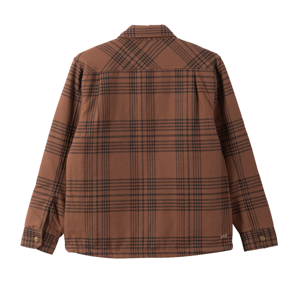 Brown plaid shirt on a white background