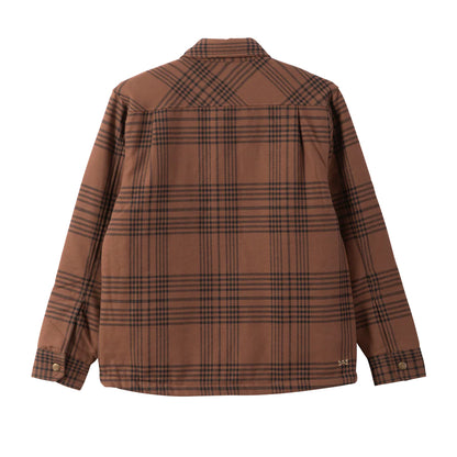 Brown plaid shirt on a white background