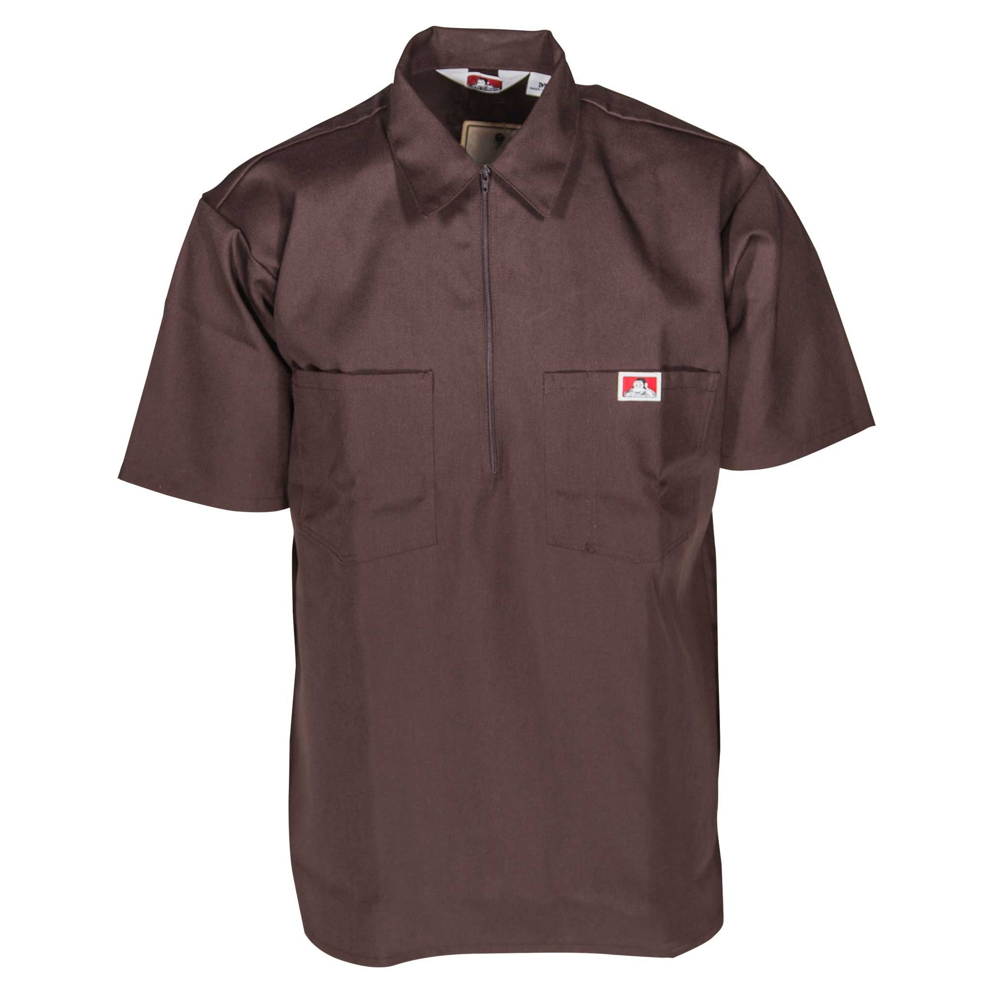 Half Zip Short Sleeve Brown