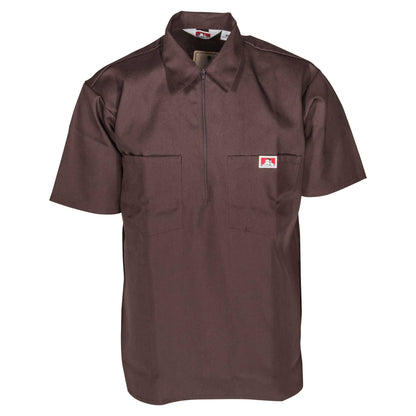 Half Zip Short Sleeve Brown