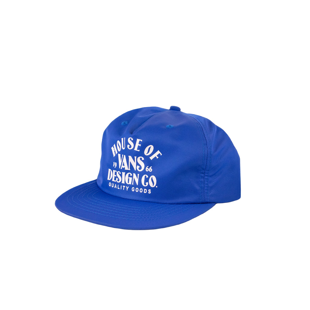 House of Vans blue nylon hat on a white background