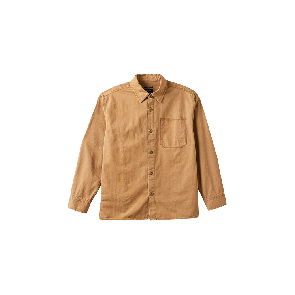 Seldon L/S Overshirt Tobacco Brown Worn Wash