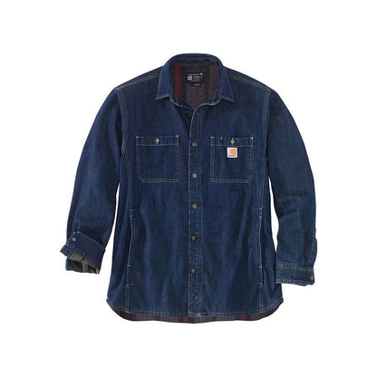 Denim Fleece Lined Snap-Front Shirt Jacket