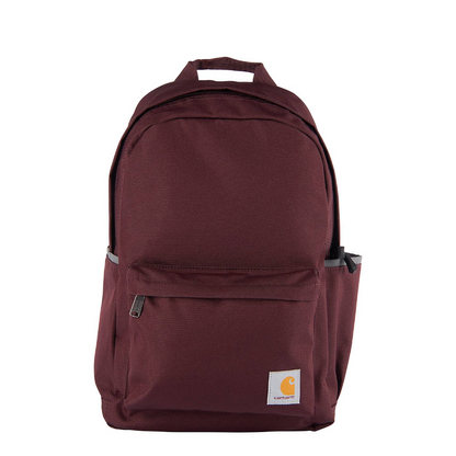Maroon backpack on a white background