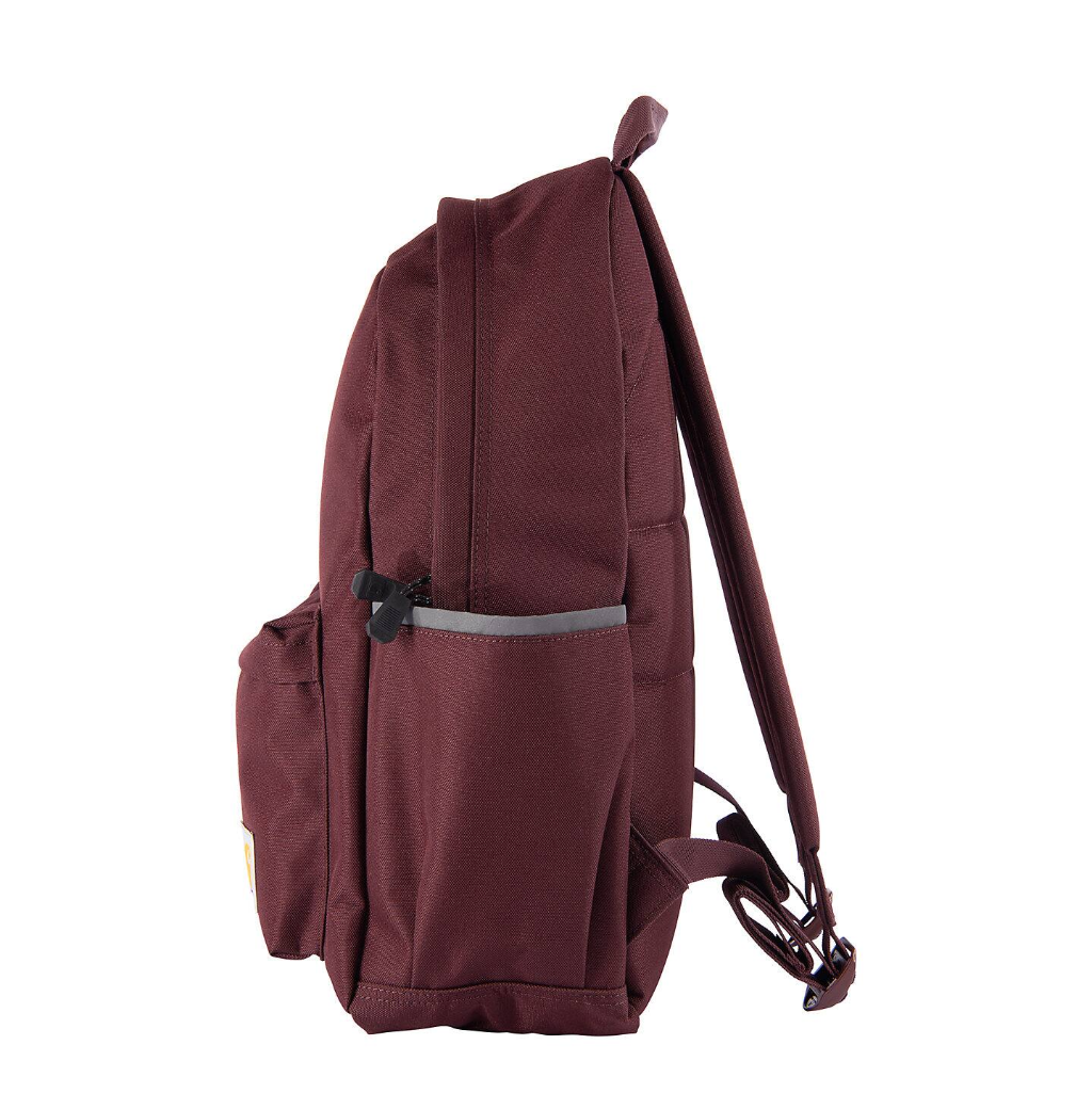 Maroon backpack on a white background