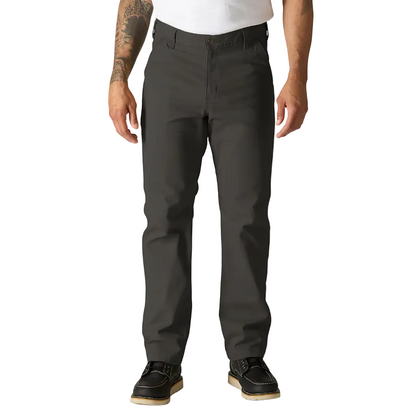 Person wearing dark gray pants on a white background