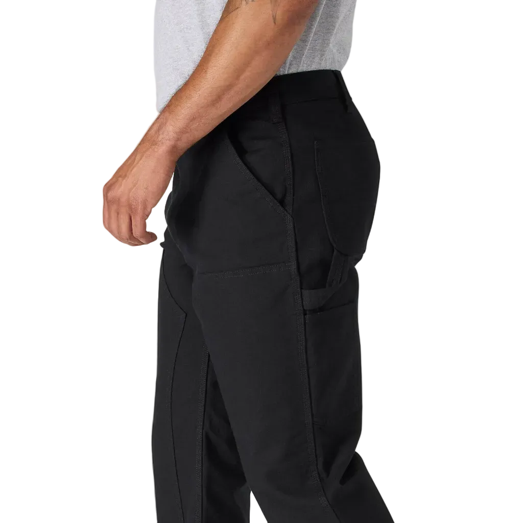 Black cargo pants worn by a person on a white background