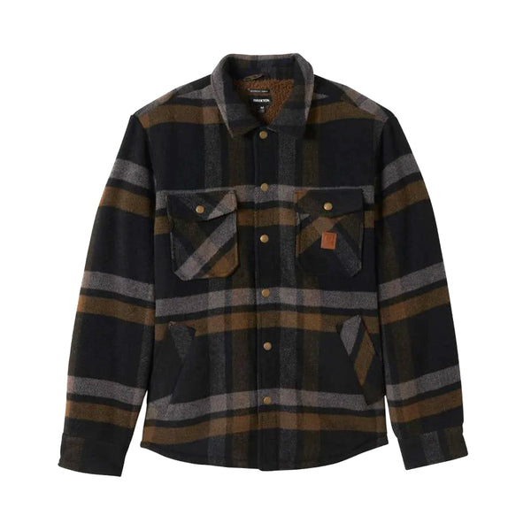 ジャケット・アウター BRIXTON DURHAM LINED JACKET Men's Durham Sherpa Lined Jacket in Washed Navy/Beige Plaid