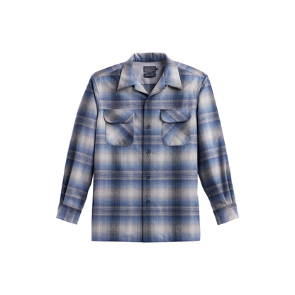 Blue and white plaid shirt on a white background
