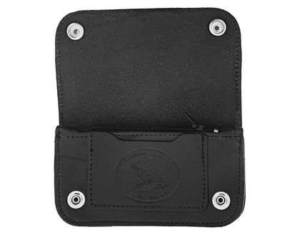 Skeleton Chained Biker Wallet Black