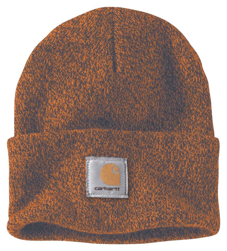 Knit Cuffed Beanie Rust/Coal Marl