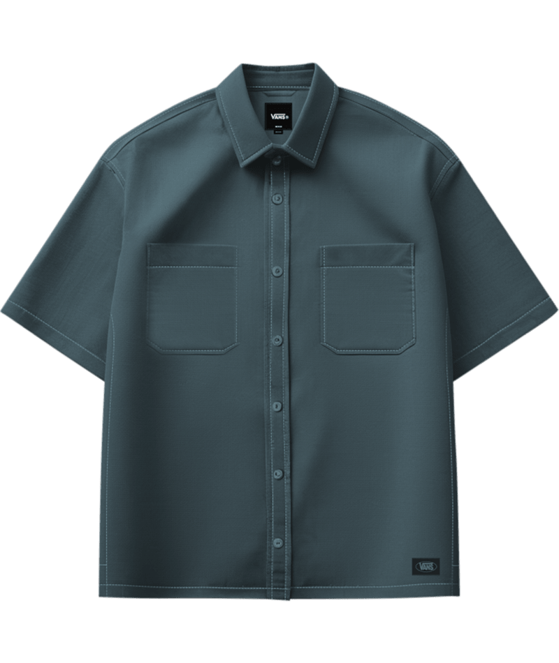 Larkspur Solid Workwear S/S Shirt Mystic Moss