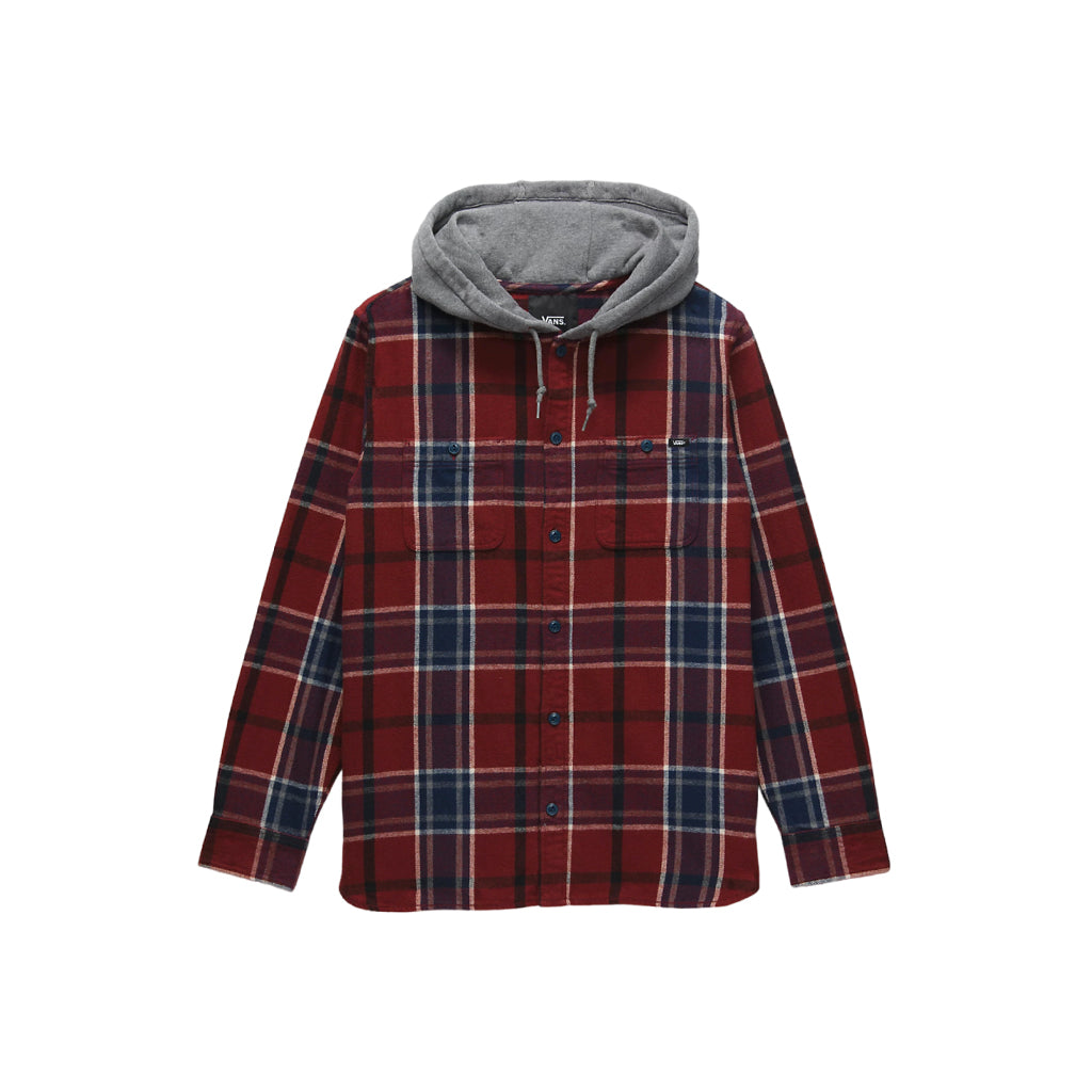 Lopes Hooded Buttondown Flannel Syrah/Dress Blue